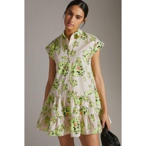 Anthropologie swiss dot tiered dress